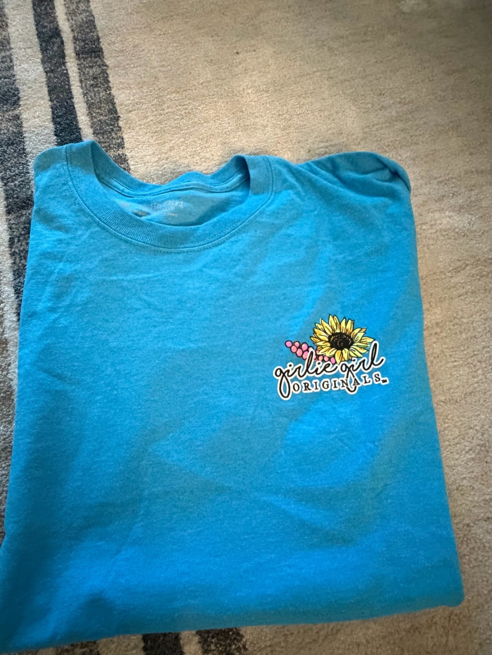 Girlie Girls Originals Teal Short Sleeve Tee with Sunflower Logo